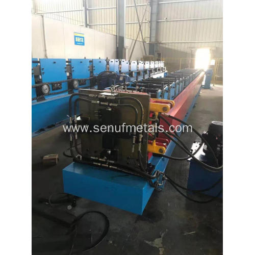 Downspout pipe roll forming machines with reduce end